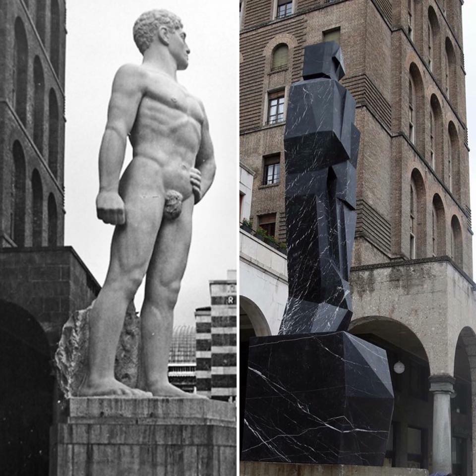 Statue a confronto: il Bigio di Arturo Dazzi contro il Negher di Mimmo Paladino