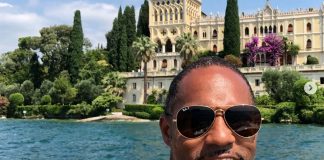 L'attore americano Jason Winston George in vacanza sul lago di Garda, foto da Instagram