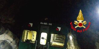 Il treno deragliato a Cedegolo, foto da Vigili del fuoco